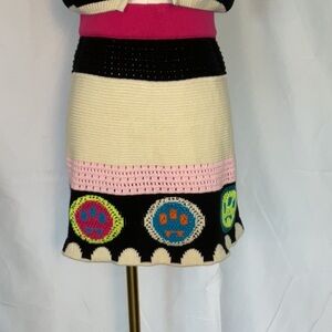 BARROW Official logo-jacquard knitted skirt Size Small